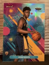 Derik Queen 2025-26 Topps Finest Common Light Blue Refractor /350 Pelicans RC