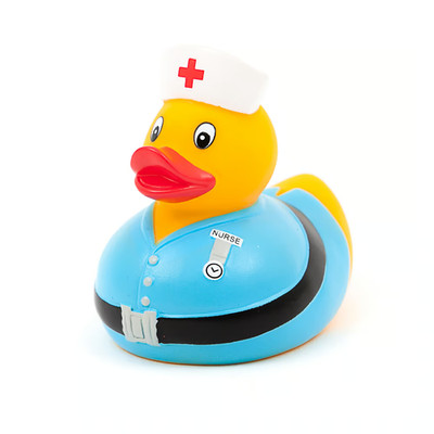 Yarto Krankenschwester Gummiente - Designer Enten - Neu mit Etikett 10 cm Geschenk Spielzeug