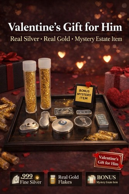 #ad Valentine’s Gift for Him – 5g .999 Silver Gold Flakes Mystery Item $37.25