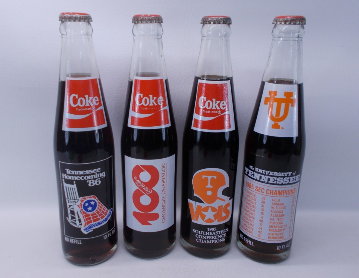 ゆ*ち様 超貴重！ ビンテージ '80s Coca-Cola コカコーラ パブミ Lot of 4 Tennessee Homecoming '86 Centennial and 1985 SEC