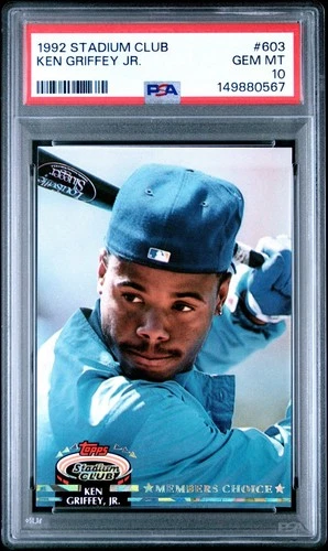 1992 Stadium Club Ken Griffey Jr. ⭐️Members Choice⭐️ — Gem MINT PSA 10 #603