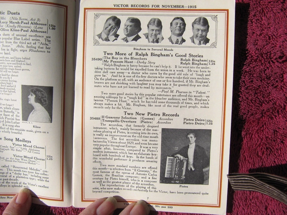 New VICTOR RECORDS Nov 1915 Emmy Destinn Russian Pique Dame Victrola CATALOG - Image 4 of 4