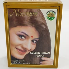 Noorani  GOLDEN BROWN Henna Natural Herbal Dye  Ammonia Free 6 pouches per box