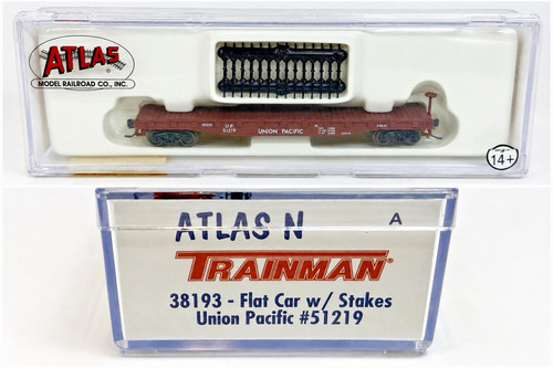 Coche plano Atlas escala N 38193 con estacas Union Pacific #51219 nuevo en caja | Condition: New