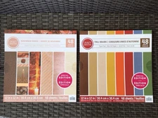 LOT OF 2 CRAFT SMITH 12x12 PAPER PADS~November Soirée & Fall Solids~NEW