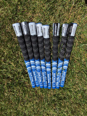 Set Of 8 Golf Pride MCC New Decade MultiCompound Golf Grip - Blue/White MIDSIZE