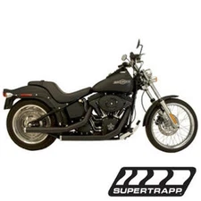 Black Mean Mothers Exhaust Drag Pipes - Staggered Supertrapp 137-72576