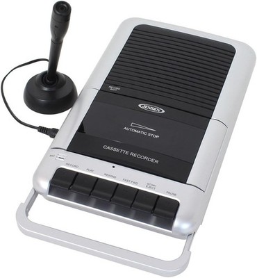 Jensen Portable Cassette Player and Recorder - AC-DC Silver 