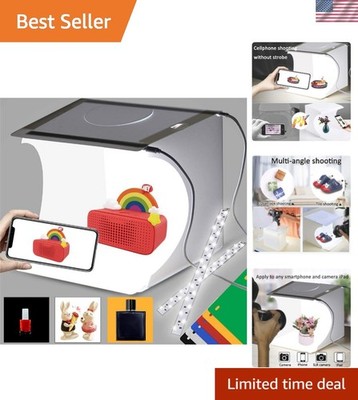 High Brightness Mini Photo Light Box for Small Items with USB Power & Backdrops