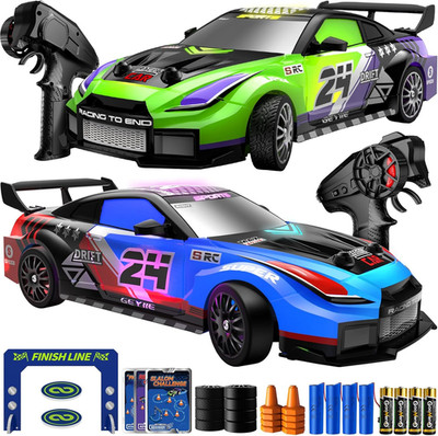 2 Pack RC Drift Cars for Kids, Complete 2-Player Racing Set | 1:24 Scale, LED Li