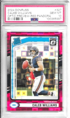 2024 DONRUSS CALEB WILLIAMS OPTIC PREVIEW-RED PANDORA #327 PSA GEM MT 10