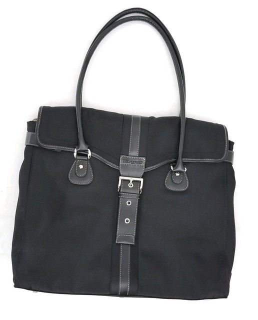 Targus Black Women's Laptop Bag Nylon with Leatherlike DetailSilver