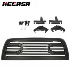 Front Matte Black Big Horn Grille+Shell For 2010-2018 Dodge RAM 2500 3500 4500