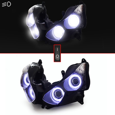 Led ライト for Kawasaki Zzr1400 06-11 55w LED Angel Eyes HID Projector