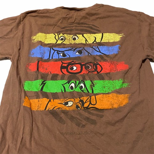 Vintage Scooby Doo Double Sided Medium T-shirt Brown Universal Studios Meddling - Picture 3 of 4