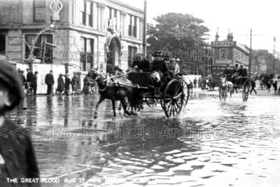 Ggt-93 The Great Flood, Horse and Carriage, Norwich, Norfolk 1912. Foto