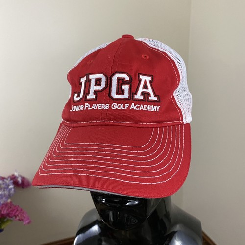 JPGA Junior Players Golf Academy Red White Golf Hat Adjustable Mesh Back - Picture 3 of 11