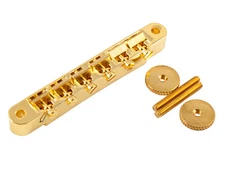 Kluson USA Made ABR-1 Tune-o-Matic Bridge Gold Wired Raw Brass Saddles KABRWRB-G