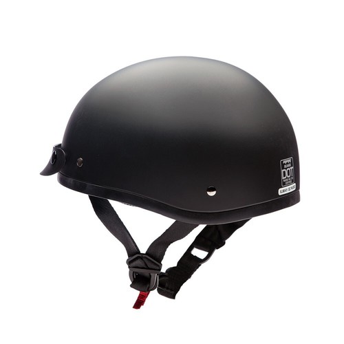 MMG Motorcycle Half Helmet Skull Cap Beanie - DOT Flat Matte Black (XL) - Picture 5 of 8