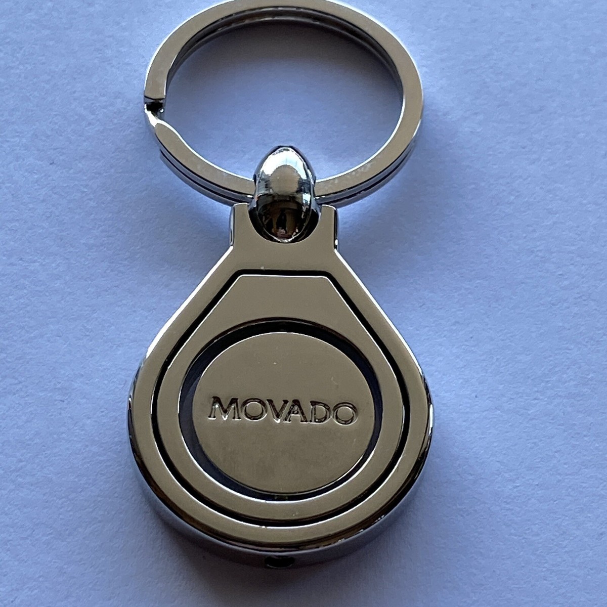 Pin Movado Chrome Spinner Keychain Heavy Good Condition | eBay