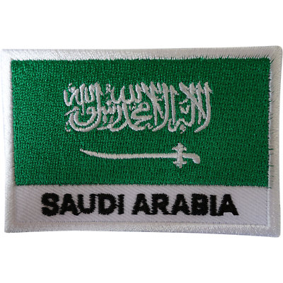 Saudi Arabien Flagge Patch Bügelbild Aufnähen Arabisch bestickt Abzeichen Stickerei Applikation