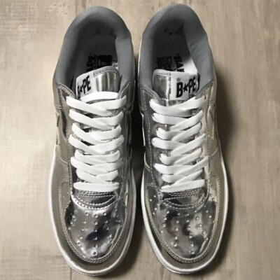2010 Shark Silver Foil BAPE STA sneakers a bathing ape NIGO US 9
