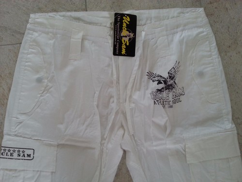 NEU Uncle Sam Herren,Frauen Hose Sommerhose Freizeithose Sporthose Gr.L Weiß - Bild 4 von 7
