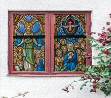 3D People 1636NAO Window Film Print Sticker Cling Stained Glass UV Block Fa