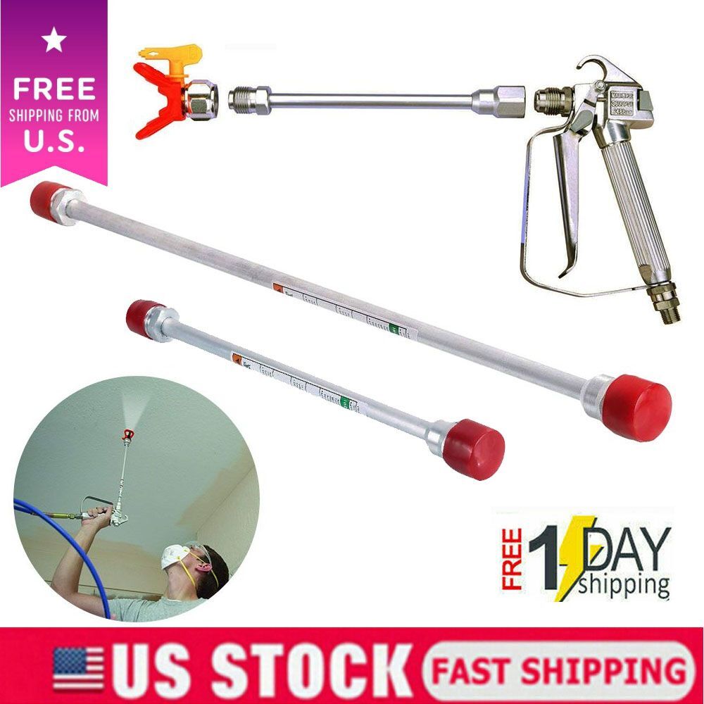 30/50cm Aluminum Airless Paint Sprayer Spray Gun Tip Extension Pole Rod