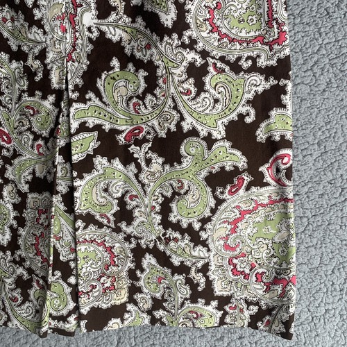 Harold Paisley Pencil Skirt Women's 6 Brown w/ Green Pink Accent - Picture 5 of 14