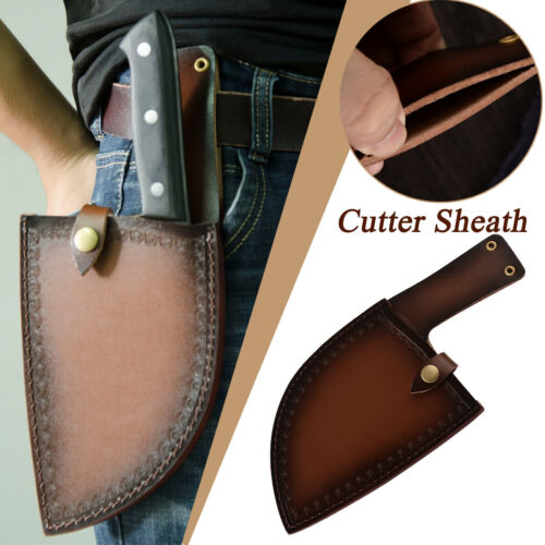 Chef's Blade Sheath Butcher Cutter Holster PU Leather Case Knife Guard Case Bag - Foto 1 di 7