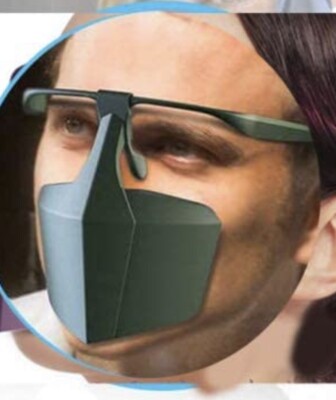 PLASTIC FACE MASK ANTI SPLASH & SALIVA BREATHABLE REUSABLE  UNISEX GREEN