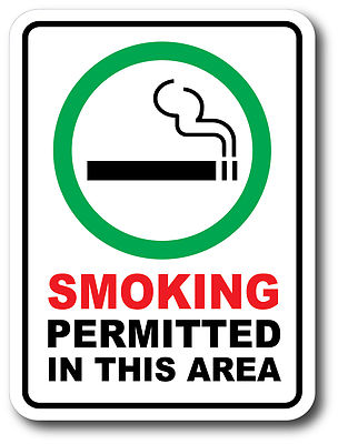 SMOKING PERMITTED Sticker Decal waterproof outdoor high quality White Background