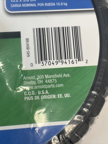 Rueda de repuesto para cortacésped de 6” 35 lb Arnold 1/2” buje - Imagen 6 de 8