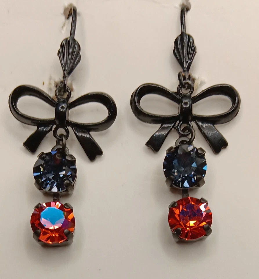 Bow Swarovski Crystal Earrings - Image 2 of 4