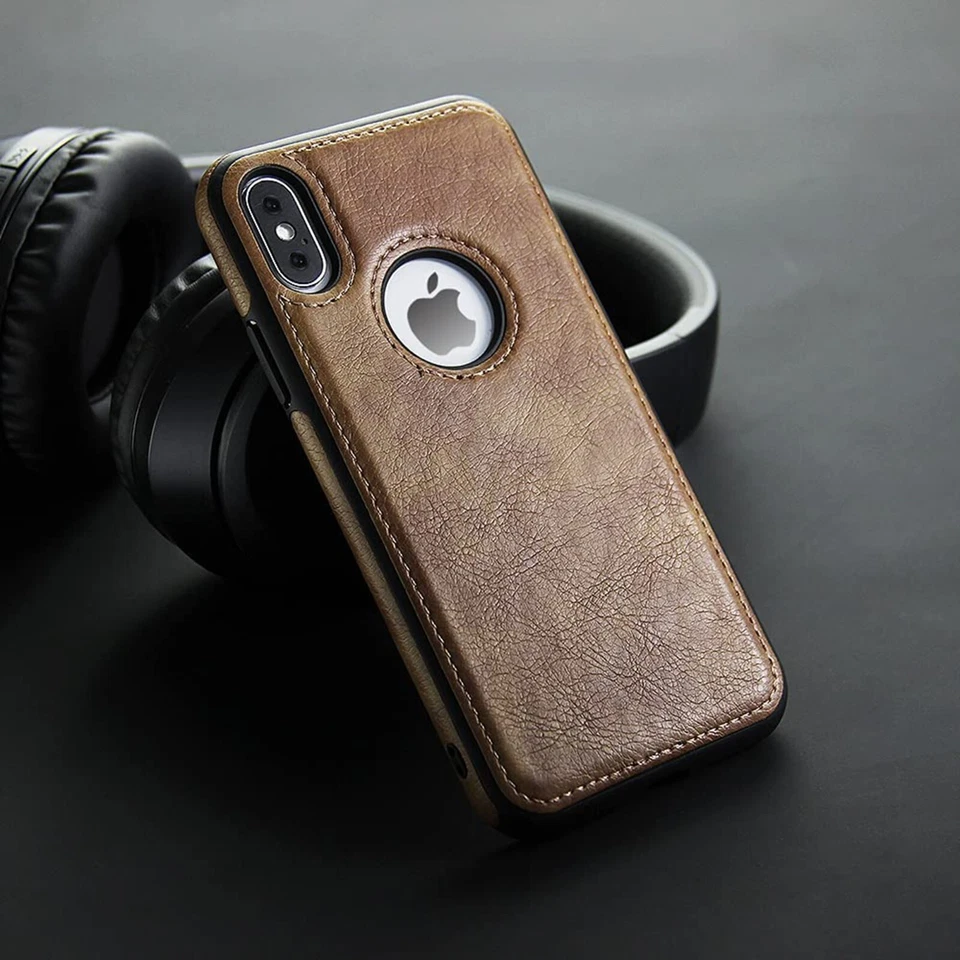 Funda ultra delgada de cuero premium a prueba de golpes para Apple iPhone Xs XR Max Foto 3 de 4