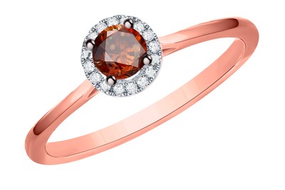 Prism Jewel 0.30Ct Round Green Diamond With Diamond Anniversary Ring