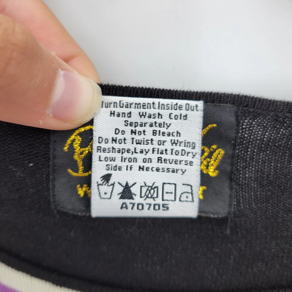 Suéter Bob Mackie Mujer XS Negro Rosa Rayas Seda Usable Arte Túnica Foto 4 de 4