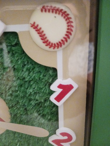 Baseball Diamond Wall Clock Green Turf Field Baseball Bat Hands Battery - Picture 4 of 7