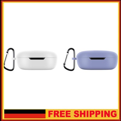 Earphone Case Silicone Soft Cover with Carabiner for Redmi Buds 4 Lite (White)