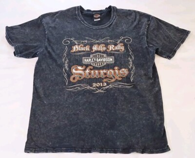 Harley Davidson Acid Washed Orange Font | Sturgis Black Hillls