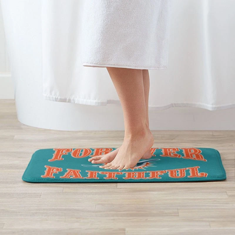 Forever Faithful Miami Dolphins Floor Mat Home Decorative
