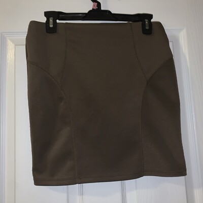 Forever 21 70s Mini Brown Polyester Blend Pencil Skirt Preowned