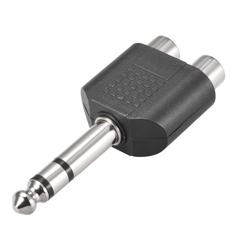 6.35mm Mâle à 2 RCA Femelle Séparateur Noir 4Pcs Stéréo Audio Câble Convert - Photo 2/3