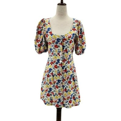 Rixo X Target Linen Blend Floral Puffed Sleeve Multicolor Mini Dress Womens 4 | eBay Rixo X Target Linen Blend Floral Puffed Sleeve Multicolor Mini Dress Womens 4 | eBay