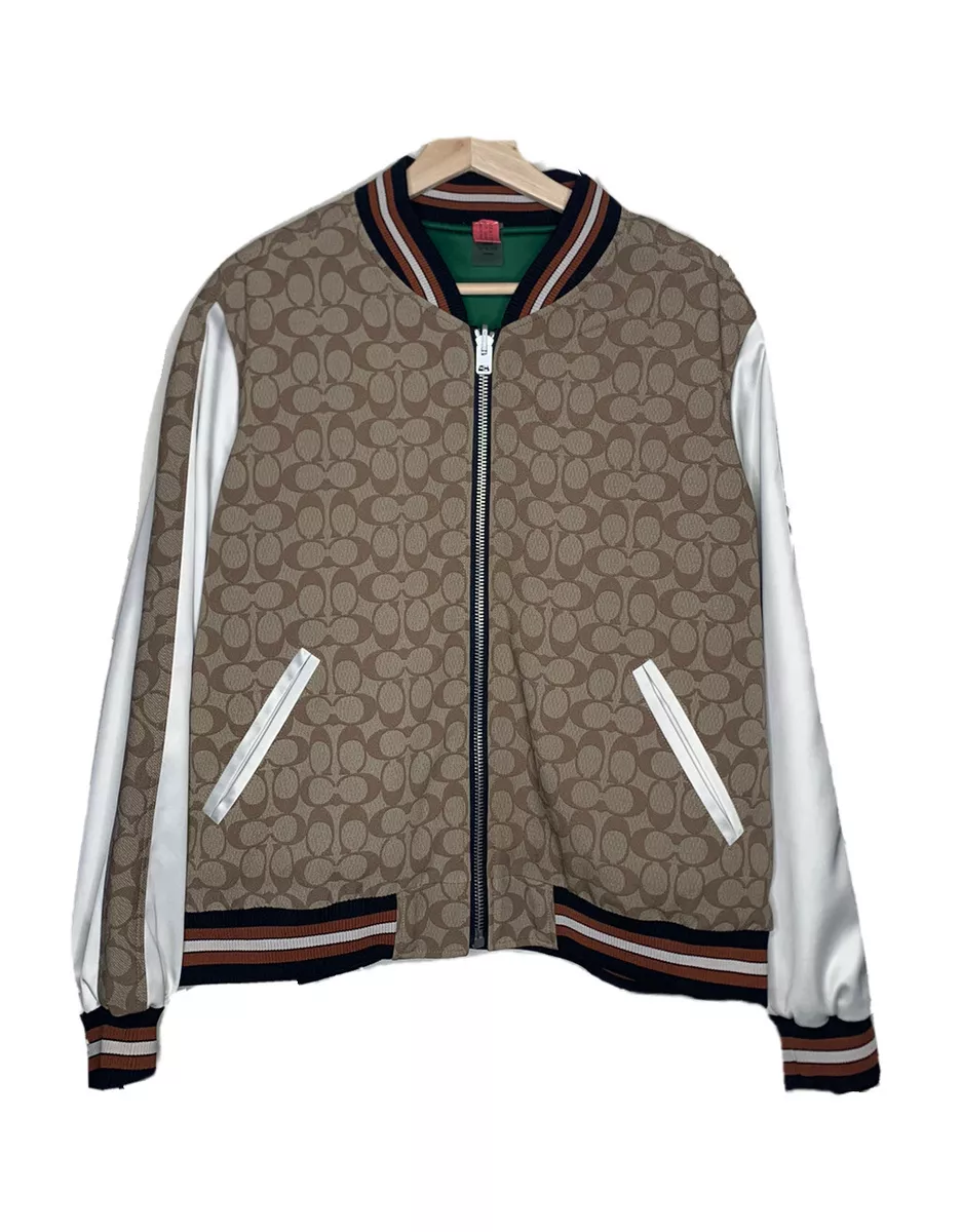 Reversible wool bomber jacket with monogram