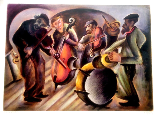 LITOGRAFÍA 1932 Firmada Rusa Ryback Judía Vanguardia Shtetl KLEZMER Judaica - Imagen 2 de 14