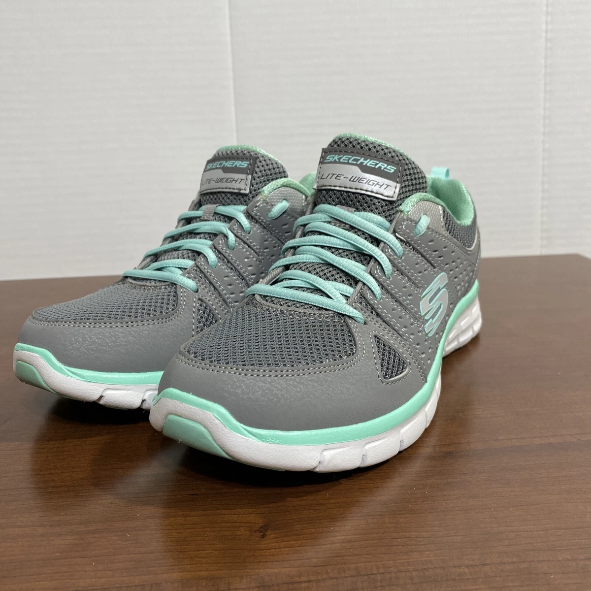Skechers grey cheap and green