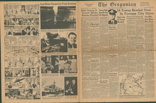 WWII Feb 7-10 1945 Servicemen Edition Oregonian Lot w/Envelope Portland Oregon Z - Picture 20 of 22