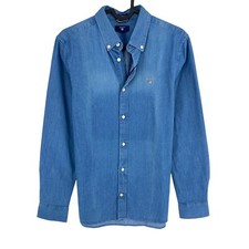 GANT Ragazzi Blu Denim Maniche Lunghe Camicia Taglia 11-12 Anni 146/152 CM